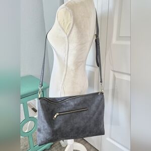 SPRING SALE | JOY Susan Distressed Charcoal Crossbody Bag Gold Hardware